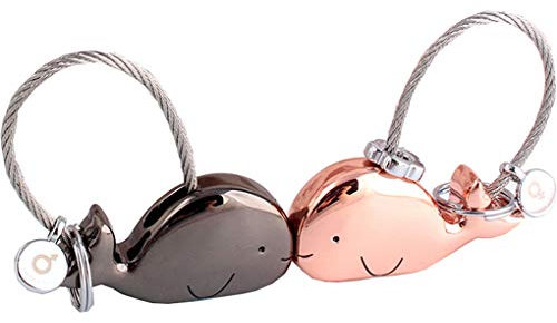 Rolin Roly 1 paire porte-clés Porte-clés en alliage de zinc car key chain 4 x 5,5 cm (Whale A)