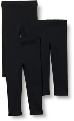 Amazon Essentials Girls' Leggings, Pack of 3, Black, 3 Years