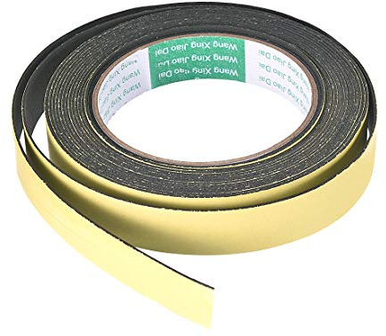 sourcing map 5m Dichtungsband Selbstklebend, 20mm(B) x 1mm(D) Dichtband für Fenster Türen, Schaumstoff Klebeband, 1 Rollen
