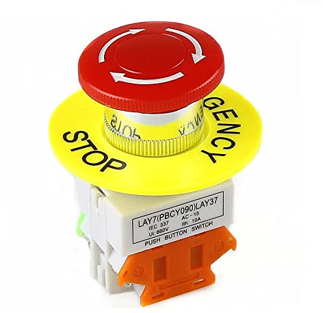CABLEPELADO Not-Stoppschalter 22mm 660V 10A, Drucktaste, Pilz, EIN-AUS, Gelb/Rot