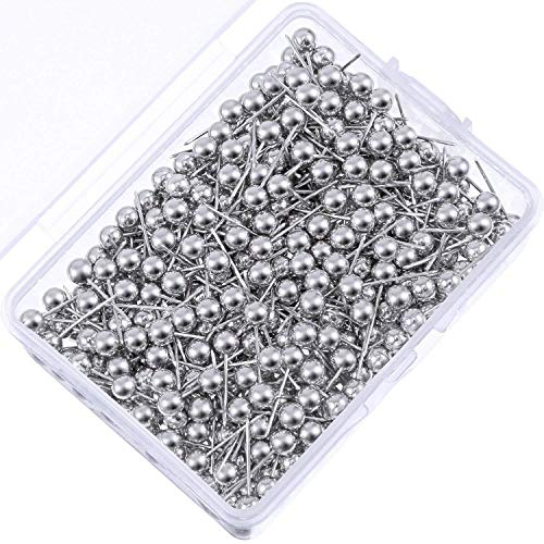Egurs 200 Stück Karte Nagel Pinnadeln Stecknadeln 1/8 Zoll Kleine Größe Silber