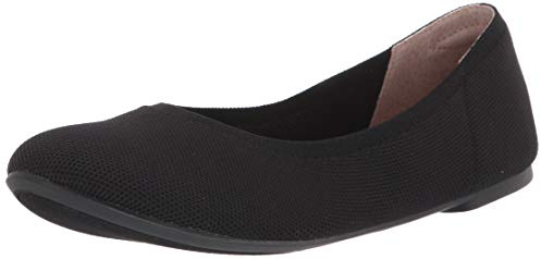 Amazon Essentials Women's Knit Ballet Flat, Black, 7 UK