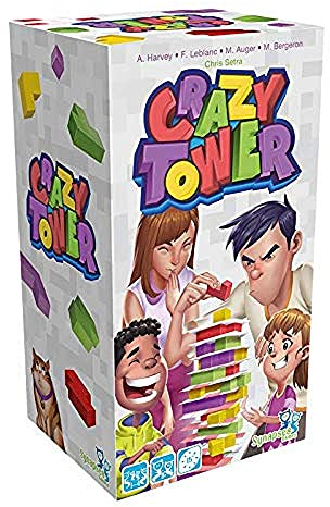 Asmodee DE Crazy Tower, Familienspiel, Geschicklichkeitsspiel, Deutsch, Mehrfarbig