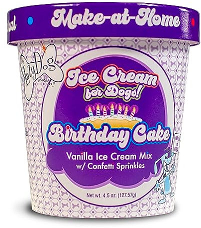 The Lazy Dog Cookie Co. Make-at-Home Eiscreme-Mix Geburtstagskuchen, Vanille mit Konfetti-Streuseln, 127 ml