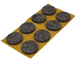 HKB ® 8 Stück Parkett-Gleiter Filzgleiter, Bodengleiter, Möbelgleiter, rund Ø 22mm, 3mm stark, selbstklebend