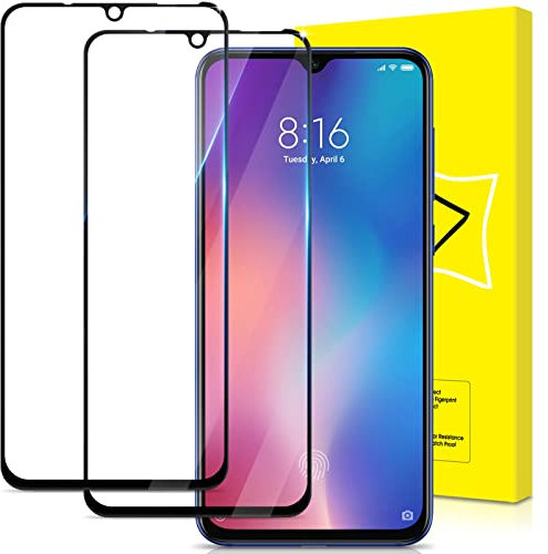 GiiYoon-2 Piezas Protector de Pantalla para Xiaomi Mi 9 Cristal Templado,[Sin Burbujas] [Cobertura Completa] [9H Dureza] Vidrio Templado HD Protector Pantalla para Xiaomi Mi 9