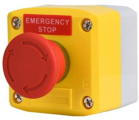 Fafeicy SP-A001 Not Aus Druckschalter, Red Sign, IP65 Wasserdicht, 22 mm Knopflochdurchmesser, 68 x 68 x 54 mm