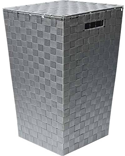 Hayrets Wäschekorb mit Deckel, Wäschesammler-Wäschesortierer mit 48L Füllmenge, Wäschebox-Wäschetonne mit seitlichen Tragegriffen, Wäschekörbe für Bade-, Schlaf-, Kinderzimmer (grau)
