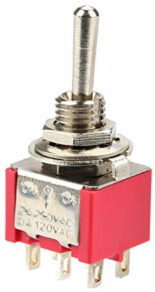 Interruttore a levetta, 10 pezzi Interruttore a levetta momentaneo ON-OFF-ON DPDT a 6 pin 6 mm 2 A / 250 V CA 5 A / 120 V CA