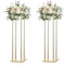 Simprefine 2 Stück 81,3 cm hohe Hochzeits-Blumenvase Metall Blumenständer Gold Display Säule Eleganter Tischaufsatz für Blumenarrangements