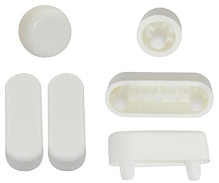 6 Pieces Wood Toilet Seat Buffers Set in White Round & Long 30mm Cushion Stopper (30mm)