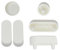 6 Pieces Wood Toilet Seat Buffers Set in White Round & Long 30mm Cushion Stopper (30mm)
