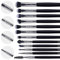 MSQ Customised Gravierte Augen Make-up Pinsel Personalized Make-up Pinsel Set 12 Stück Lidschattenpinsel Custom Name Geschenk für Lidschatten, Augenbrauen, Eyeliner, Blending schwarz 3