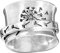 Löwenzahn Ring - Meditationsring Drehring Silber Mit Blume Gravur, Knuckle Ring, Anti-Angst Stressabbau Daumenring Schmuck für Frauen Männer