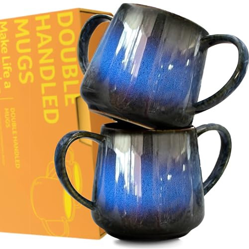 Two Handle Dignity Mug. 2 Handle Mugs. Aids Tremors, Arthritis and Dementia, Drinking Cups for Elderly. Coffee Mug Ideal for Users with Weak Grip/Parkinsons. 400ml, Porcelain