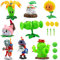 JHESAO 8 PCS Plants and Zombies Toys Action Figures Zombies PVZ Toys Set 1 2 Series Great Gifts for Kids and Fans,Birthday and Christmas Party