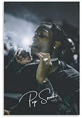 Shenywell Leinwand Bilder Pop Smoke Poster Dekorative Malerei Leinwand Wandkunst Wohnzimmer Poster Schlafzimmer Malerei 60x90cm Kein Rahmen