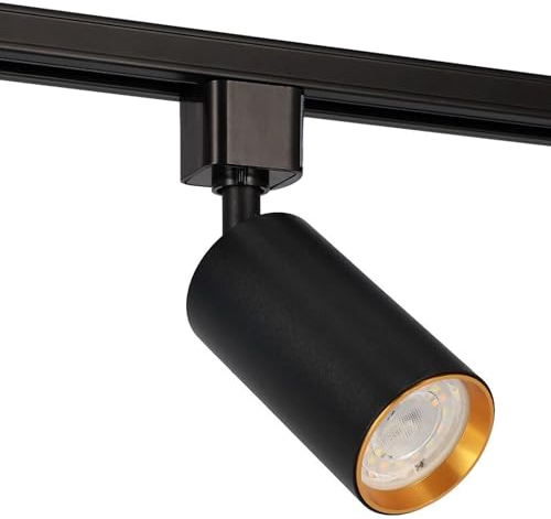 EDO 1-Phasen-Strahler NEVA Tc System MEVA PRO Dreh- und Schwenkbarer Schienen-Strahler LED Spot Deckenstrahler 50W Deckenleuchte Schwarz Gold Schienensystem Innenbeleuchtung 1P-Lampe GU10