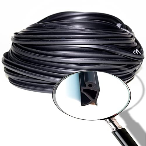 Paraspifferi per finestre S-1387 (50m) – Guarnizioni EPDM nero per porte interne e finestre in legno, isolante acustico e termico, sigilla perfettamente per protezione da rumori, polvere e spifferi.