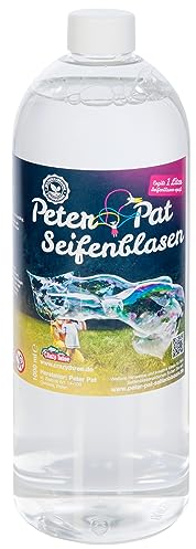 Peter Pat Flüssigkeit 1 Liter, fertige Seifenblasenflüssigkeit für Riesenseifenblasen, fertige Mischung für sofortigen Spielspaß