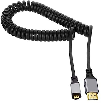 CY Micro-HDMI 2.0 Stecker auf HDMI-Stecker, 4K, 60Hz, Stretch-Spiralkabel, für HDTV, Computer, Laptop, Monitor