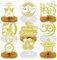 Anniversario di Nozze d'oro Centrotavola a Nido d'Ape Decorazione 9 Pezzi Golden Decorazione Della Tavola Glitter 50th Anniversario di Nozze Decorazione di Feste Romantico Decorazione a Nido d'Ape