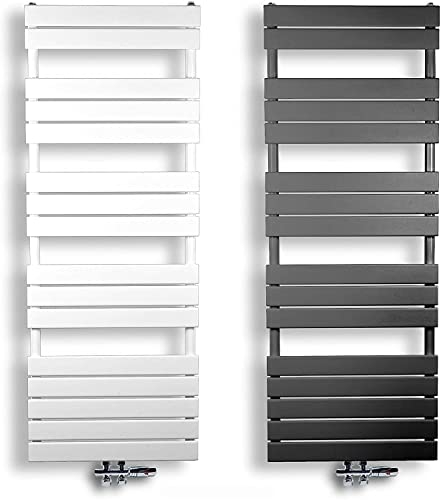 WEBER Badheizkörper Mittelanschluss Design Handtuchheizkörper Handtuchwärmer NEU in ver. Größen (500x1800mm Weiß, Weiß)