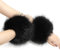 MoreChioce Faux Pelz Stulpen Pulswärmer, Faux Fuchspelz Kunstfell Armstulpen Winter Damen Wrist Band Ring Ringmanschetten Cuffs Wärmer Flauschig Kunst Fellstulpen Handgelenkwärmer,Schwarz