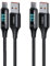 ocdun USB C Charger Cable 1.2M USB A to USB C Fast Charging 6A 66W Braided Lead for Samsung Galaxy S22/S21/S20, Pixel 8/7/6, PS5, Switch, and iPhone 15 ProMax Plus, iPhone 16 Pro Max Plus - Twin Pack