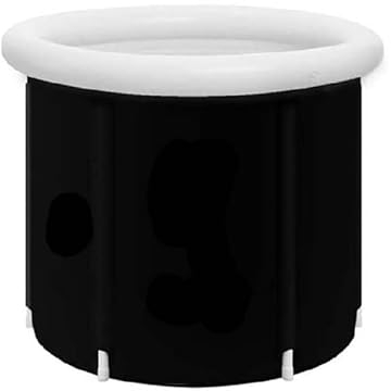 Inflatable Ice Bath Tub - Portable Polar Plunge Pool for Outdoor Travel, Foldable Cold & Hot Water Sauna, Deep Freeze Therapy for Adult Injuries Recovery (Black)