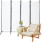 Daromigo paravent faltbar 200 * 170cm, sichtschutz Balkon trennwand4 Teilig, spanische Wand stellwände ohne Bohren Beige