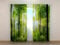 Fotogardine: Lange Sonnenstrahlen im Wald, Vorhang mit Fotodruck, Gardine mit Bildmotiv, Maßanfertigung, Material (Transparent (Chiffon))