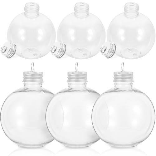 Luxshiny 10 Stück Weihnachts-Schnapskugeln Durchsichtige Befüllbare Kugeln Aus Kunststoff Weihnachtsbaum-Hängeornamente Weihnachtskugeln Mit Schraubverschlüssen Für Weihnachtsfeiertage