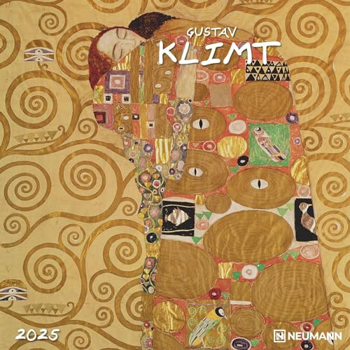 NEUMANN - Gustav Klimt 2025 Broschürenkalender, 30x30cm, Wandkalender mit Abbildungen von Gustav Klimt, Mondphasen, viel Platz für Notizen und internationale Feiertage/Kalendarium
