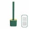 Toilet Brush | Bathroom Silicone Toilet Brush and Holder | Plastic Handle & Soft Flexible Bristles | Base for brush Anti-drip (Green)