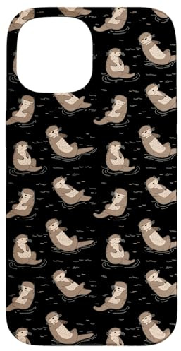 Otter Muster Lustig Süß Tier Seeotter Schwarz Hülle für iPhone 15