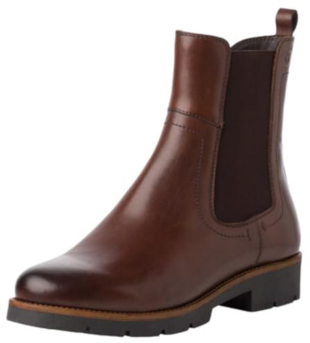 Tamaris Damen Chelsea Leder bequem; BROWN, EU 39