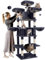 Globlazer Big Cat Tower for Indoor Cats, 80inch Cat Tower for Multiple Adult Cats XXL Cat Tree with Scratching Post, Hammock, 3 Perches, 2 Condos, 2 Hanging Basket, F80, Dark Grey