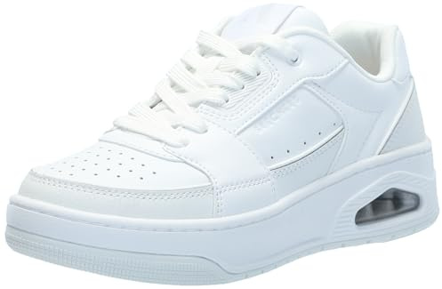 Skechers UNO Court COURTED Style, Damen Sneaker, White,