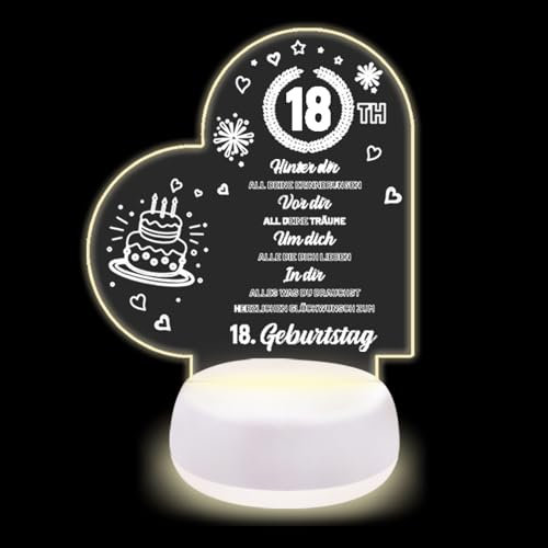 Geburtstagsgeschenke Für 18. Geburtstag Mädchens Jungen Acryl Nachtlicht Dekorative Geschenke LED Lampe Nachtlicht Geschenke Für Sohn Tochter Freunde Schwester Abschlussgeschenk Weihnachtsgeschenke