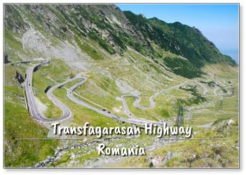 Aerial View Over Transfagarasan Highway in Romania, Fridge Magnet