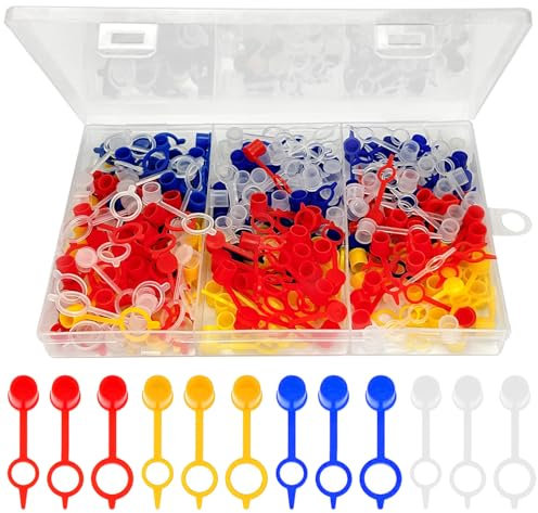 240 Stk Schmiernippelkappe, M6 M8 M10 Schmiernippel Schutzkappen, Schmiernippel Sortiment, Staubschutzkappe Abdeckung Sortiment Kit, Fettstaubschutzkappen, Kunststoff Schutzhülle Caps（4 Farben）