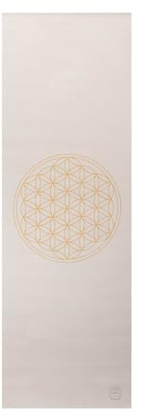 Bodhi Yogamatte Leela Collection | Rutschfeste Sportmatte | Schadstofffreie & Waschbare Antirutschmatte | Matte aus PVC | Fitnessmatte für Yoga, Pilates & Gymnastik | Blume des Lebens, silver cloud