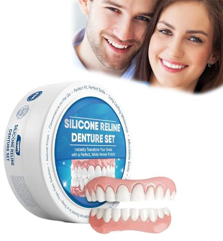 Bikenda Silicone Reline Denture Set, Denture Silicone Reline Kit,Soft Denture Silicone Reline Kit, Silicone Instant Teeth For Men And Women (1 PCS)