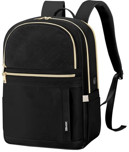 HOMIEE Travel Backpack Womens,20L Carry on Luggage Mens,Flight Approved Underseat Cabin Bag Racksack with Waterproof Pocket,15.6 Inch Business Laptop Bag with USB Port for School Work Weekend Black
