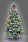 SHATCHI Künstlicher Lappland-Tannen-Weihnachtsbaum mit Schneeflocken, verschneiten Zweigen mit Scharnieren, Metallständer für weihnachtliche Heimdekorationen, farbenfrohes Lapplandgrün, 240 cm