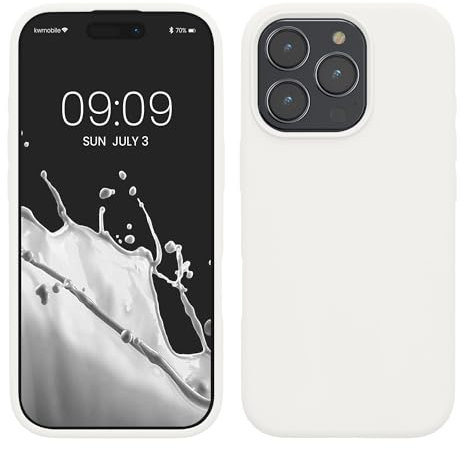 kwmobile Case Compatible with Apple iPhone 16 Pro Max Case - TPU Silicone Phone Cover with Soft Finish - White