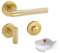 Beschläge Hamburg | Türgriff Türbeschlag MUNICH-X 07 MM WC | Bad Türklinke mit Gitternetzstruktur für Toiletten Innentüren | Karomuster Drückergarnitur | ø51x10mm | Türdrücker in messingfarben matt