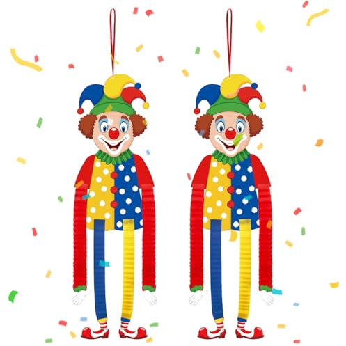 ARTGUTS 2pcs Clown Banner Karneval, Clown Deko, Fasching Party Dekoration zum Aufhängen, Bunt Fasching Geburtstag Party Hintergrund, Fenster Wand Tür Dekoration, für Indoor Outdoor Geburtstag Garten