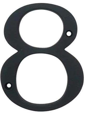 Hausnummern,Straßennummern aus Metall, 101 mm mattschwarzes Hausnummern-Türschild, groß, for den Außenbereich, moderne Haus- und Wohnungsschilder, Metall-Zink-Legierung, 10,2 cm, Haustürnummern(8)